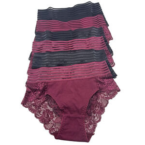 CINVIK Panties for Women No Panty Line Control Top High Waist Lace Underwear 6pk